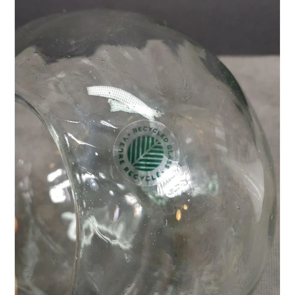Pottery Barn Pumpkin Clear Recycled Glass Cloche Fall Harvest Décor 6”